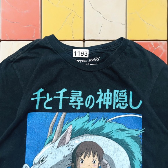 Vintage Y2K Spirited Away Studio Ghibli Anime Tee Bioworld Black Japan Shirt‎ M - Picture 8 of 12
